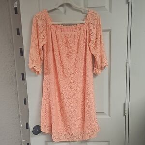 Peach/ Coral Lace Dress